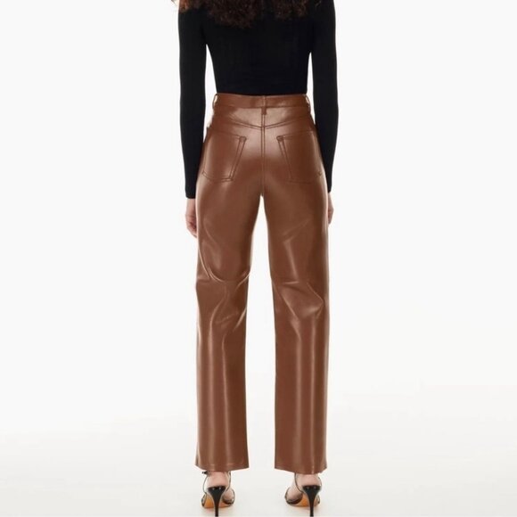 Aritzia Vegan Leather Wilfred The Melina Super High Rise Pant Brown Size 10 - Picture 4 of 12